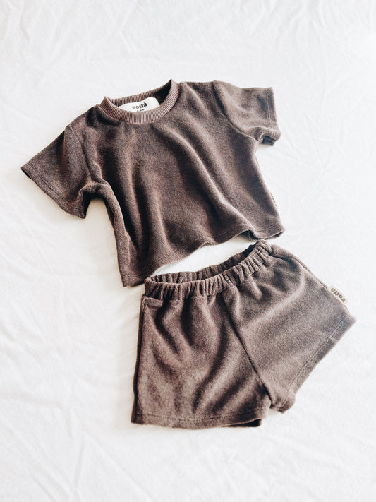 Short Loose Éponge Chocolat Noir