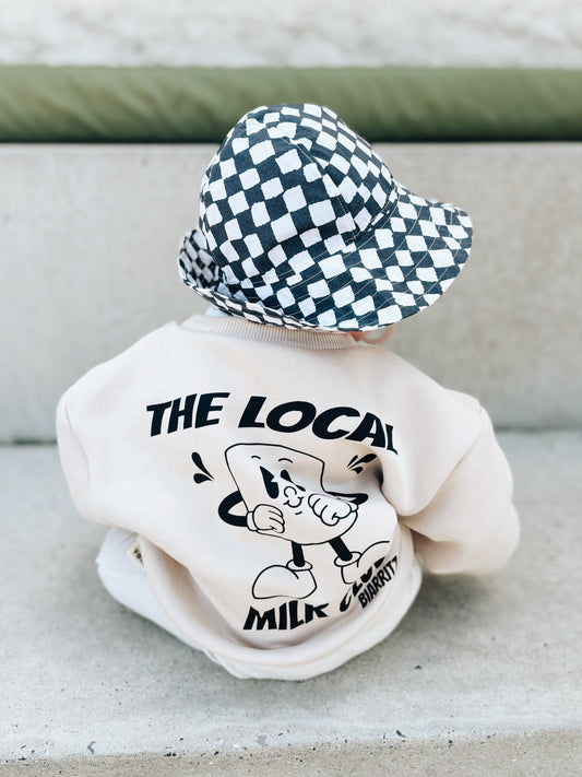 Sweat Beige Foncé "The Local Milk Club" À Personnaliser