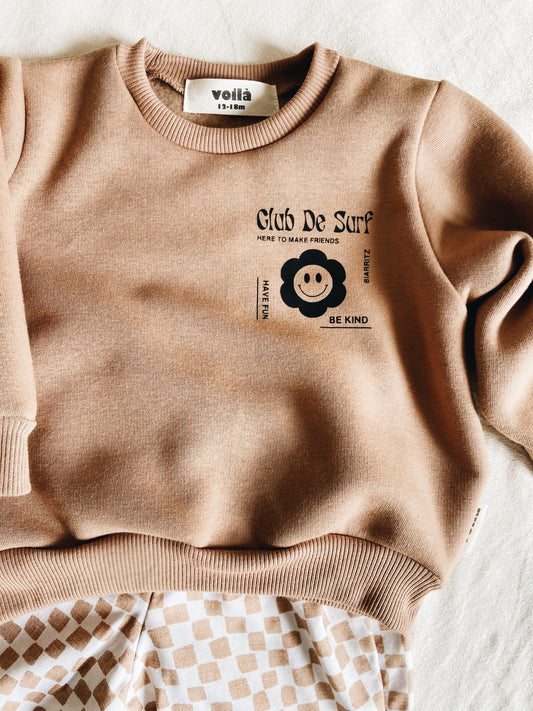 Sweat Noisette "Club de surf" à personnaliser