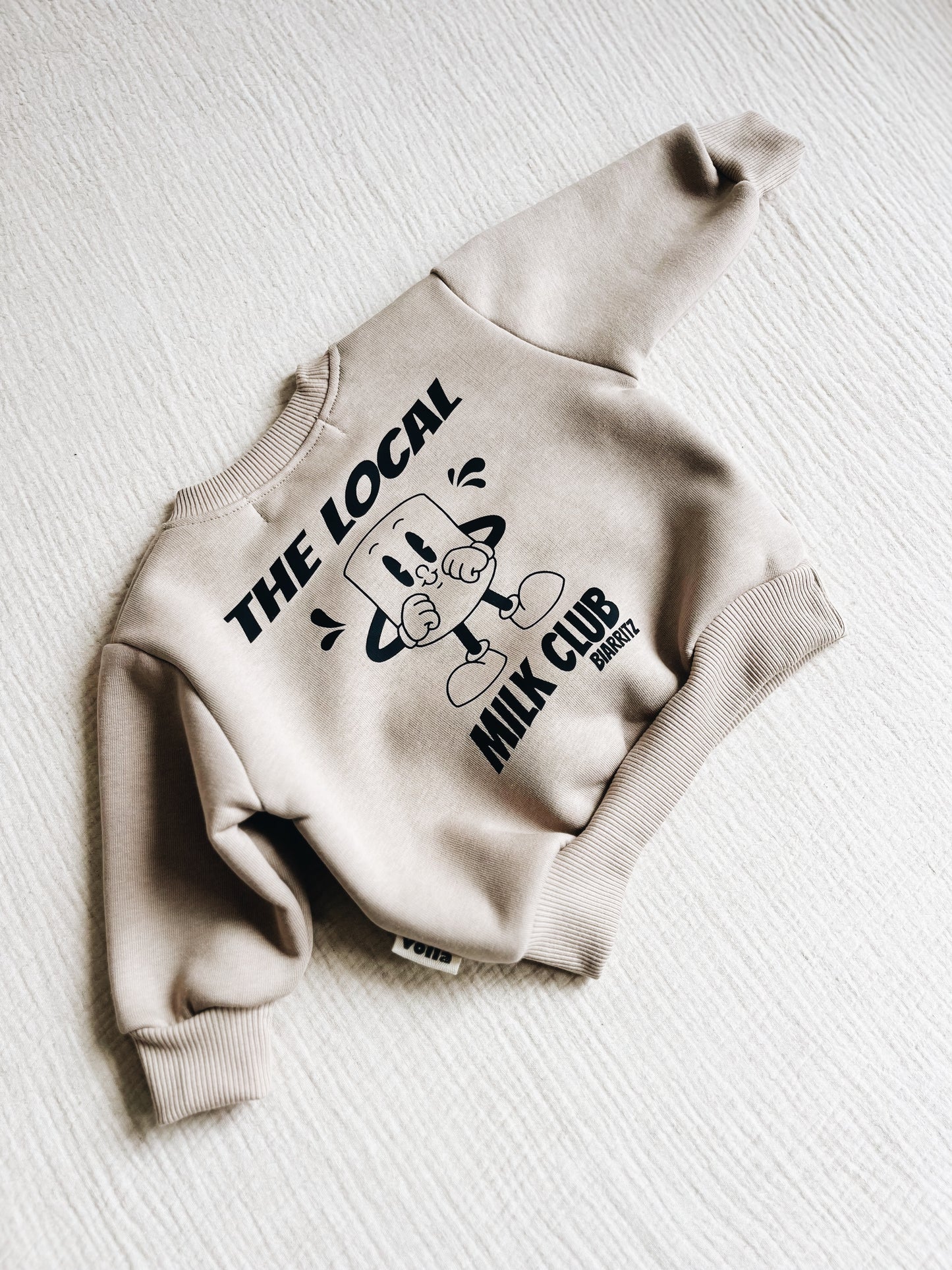 Sweat Beige Foncé "The Local Milk Club" À Personnaliser