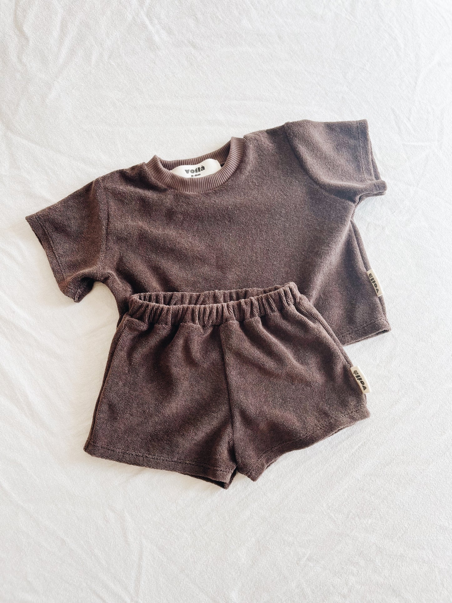 Short Loose Éponge Chocolat Noir