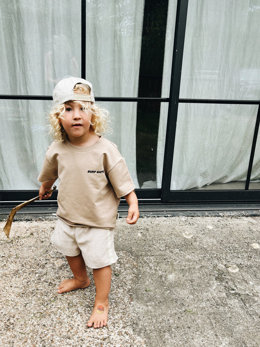 T-Shirt Oversize "Surf café" - Beige foncé