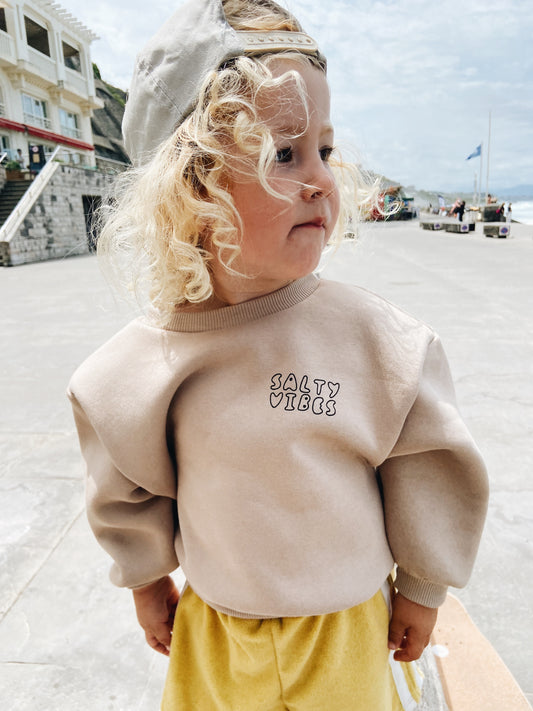 Sweat "Salty Vibes" - Beige Foncé