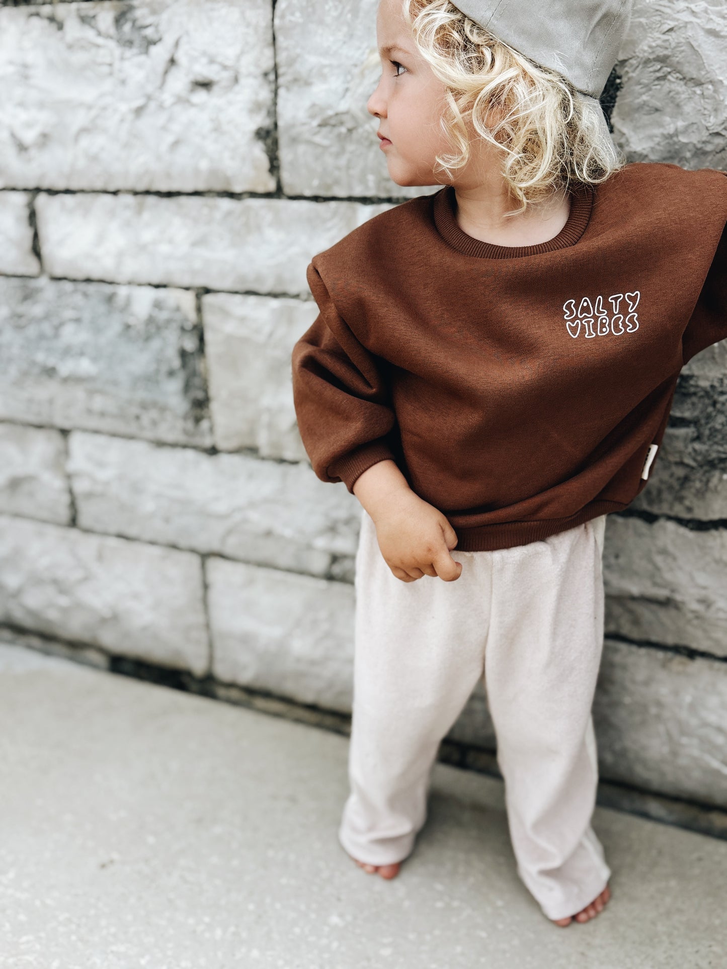 Sweat "Salty Vibes" - Marron