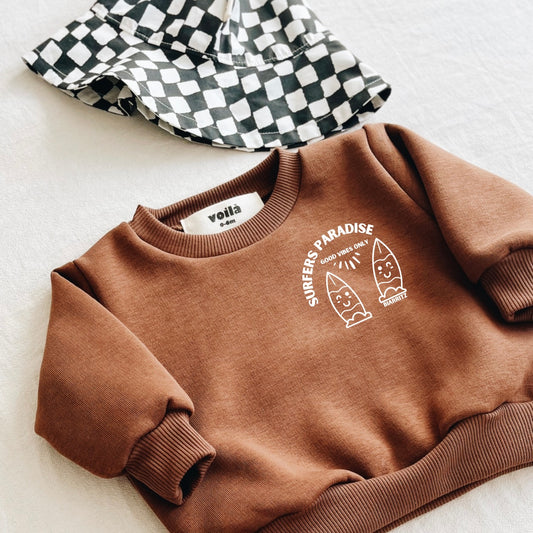 Sweat "Surfers paradise" À Personnaliser - Marron