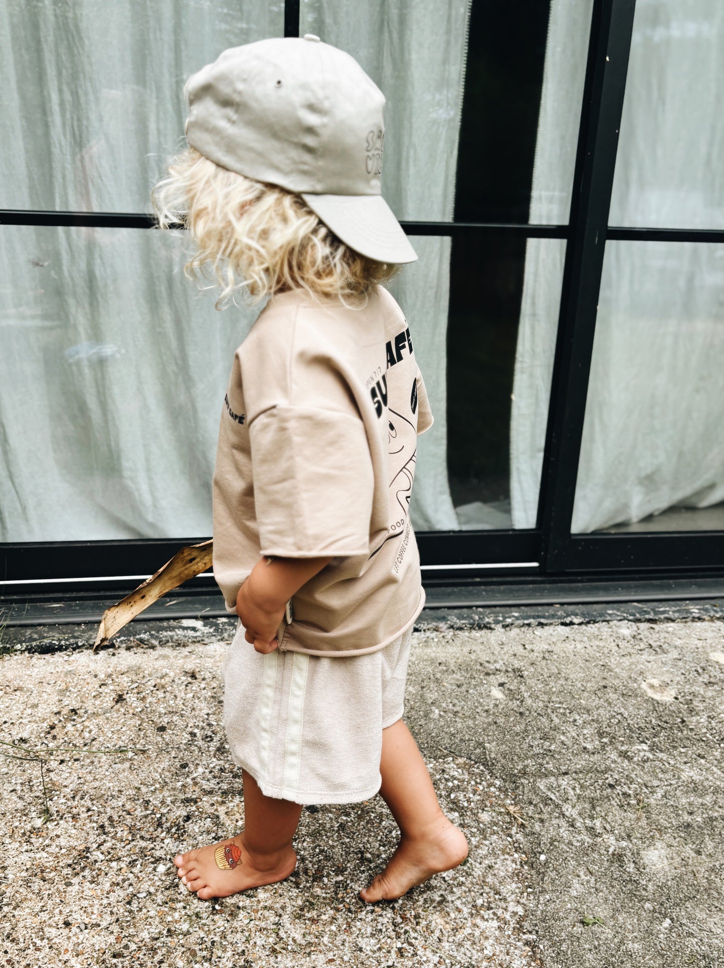 T-Shirt Oversize "Surf café" - Beige foncé