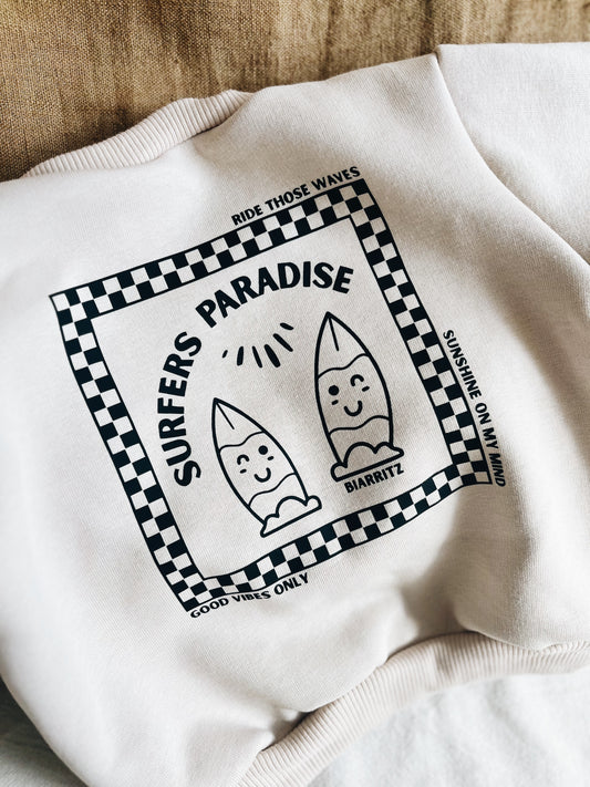 Sweat "Surfers paradise" À Personnaliser - Beige Foncé