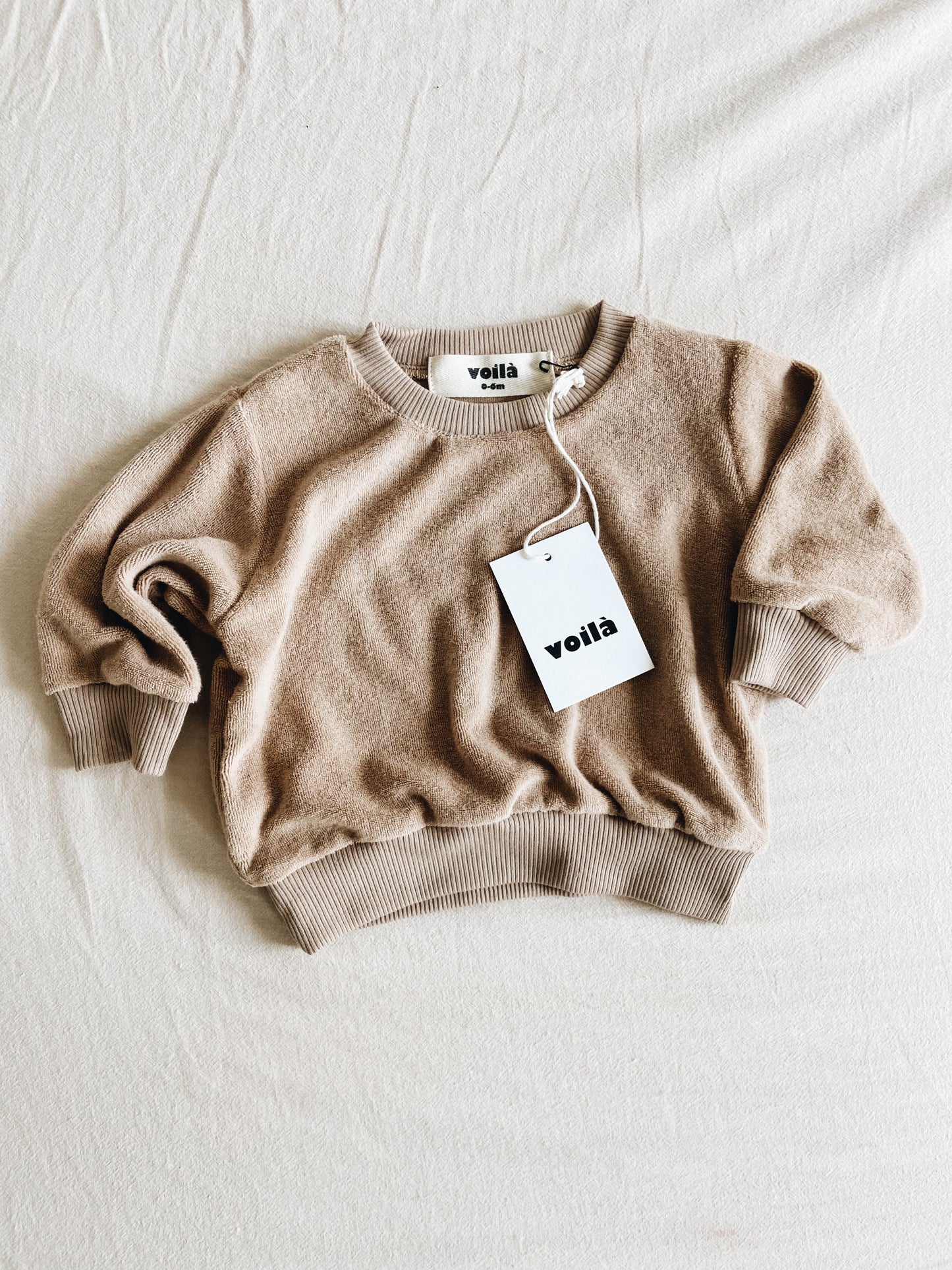 Sweat Éponge Beige Foncé