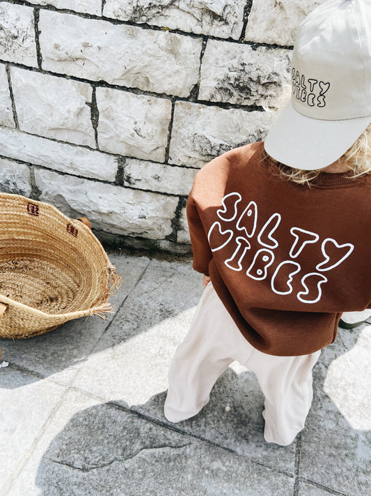 Sweat "Salty Vibes" - Marron