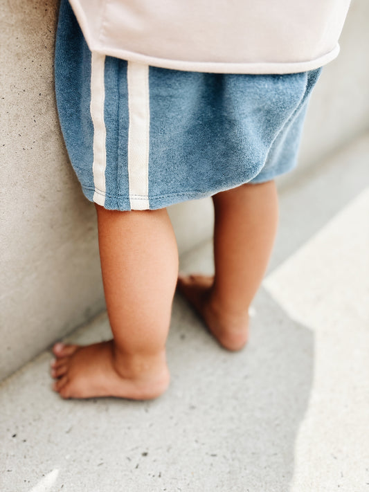 Short Éponge À Double Bande - Bleu