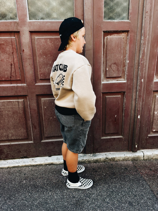 Sweat "Skate club" À Personnaliser - Beige Foncé