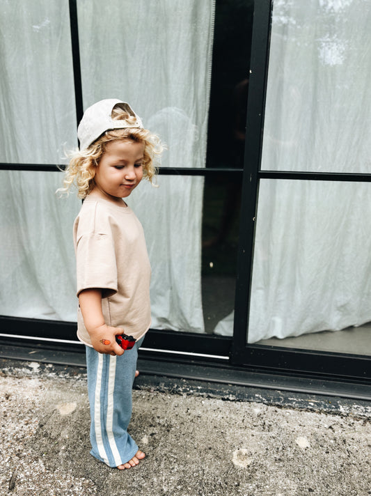 Pantalon Éponge À Double Bande - Bleu