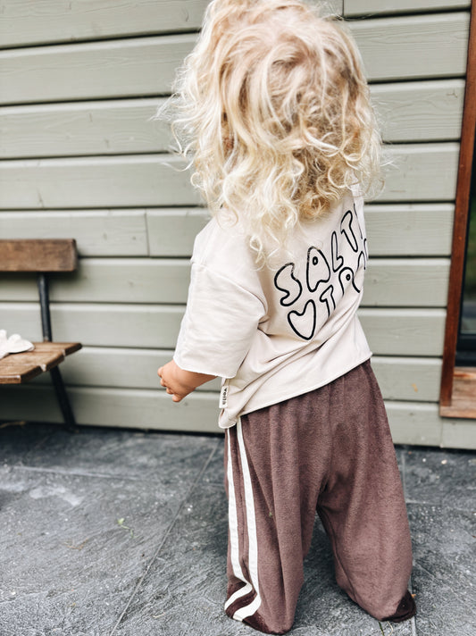 Pantalon Éponge À Double Bande - Chocolat Noir