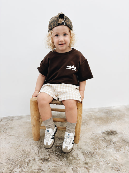 T-Shirt Oversize "Surf babe" - Chocolat Noir