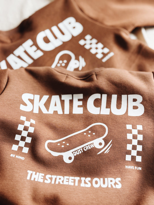 Sweat Marron "Skate club" À Personnaliser
