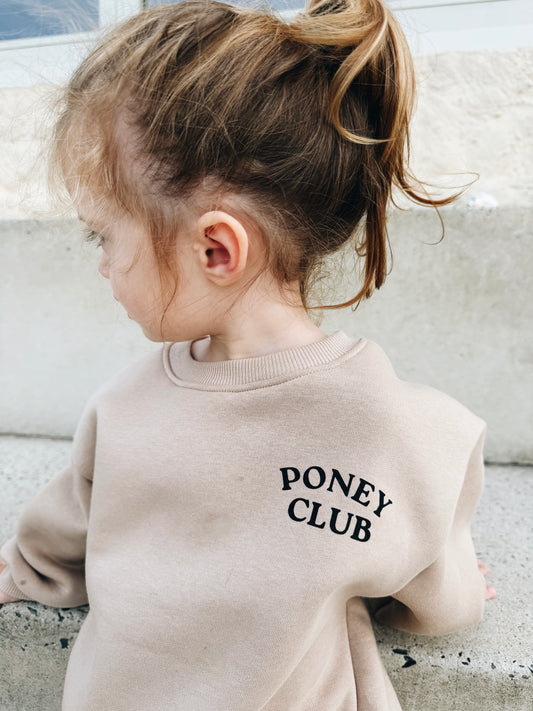 Sweat "Poney Club" À Personnaliser - Beige Foncé