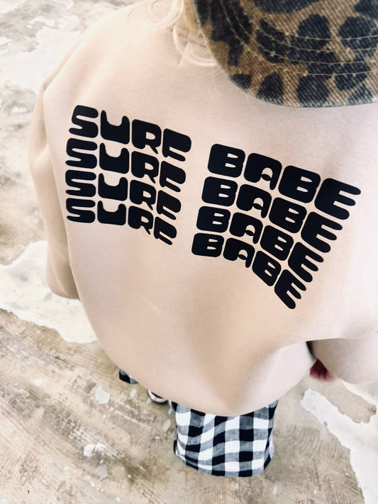 Sweat "Surf babe" - Beige foncé