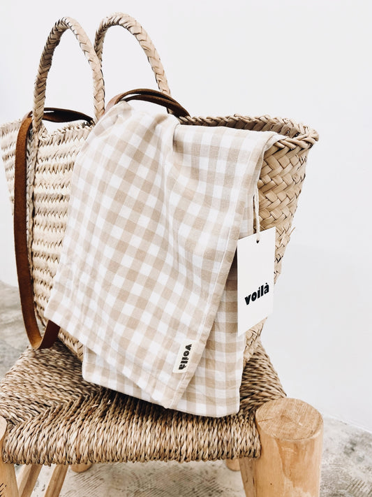 Pantalon Vichy Beige