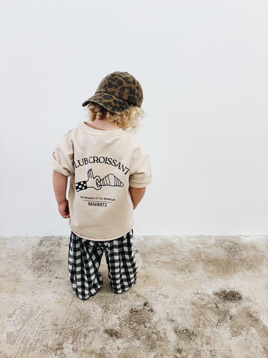 T-Shirt Oversize "Club croissant" - Avoine