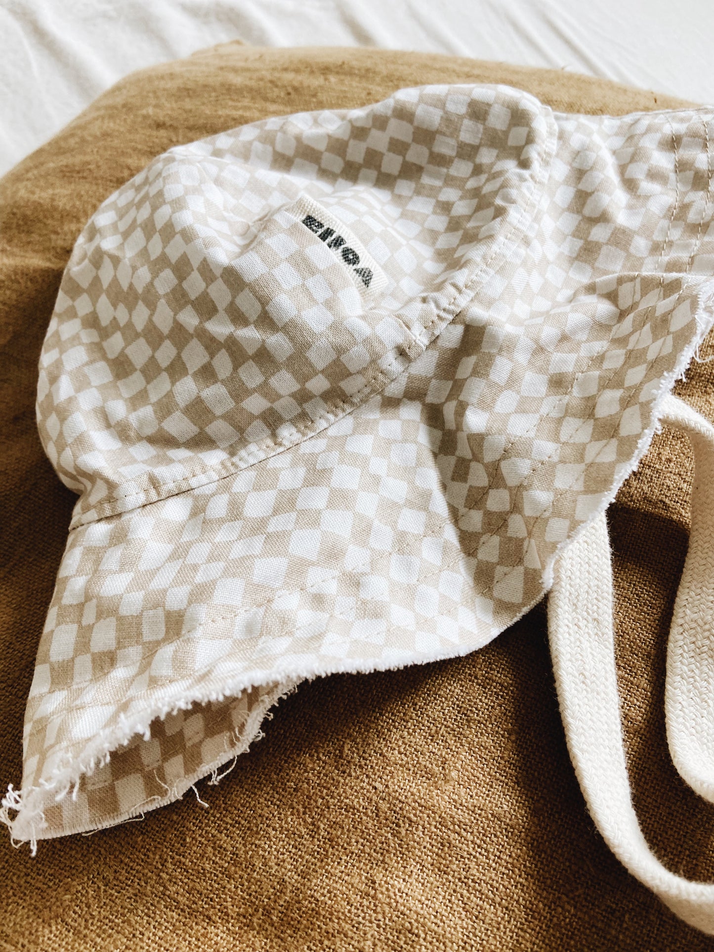 Chapeau Damier Beige Coton Bio