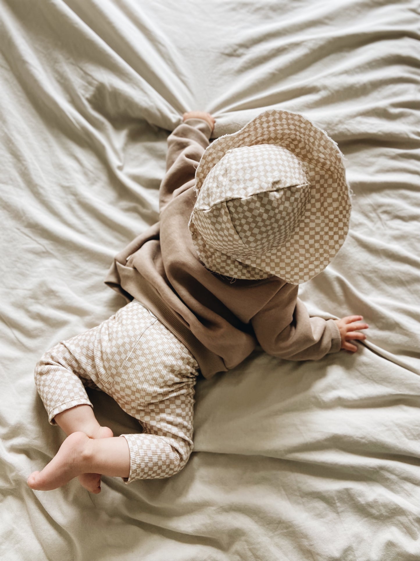 Chapeau Damier Beige Coton Bio