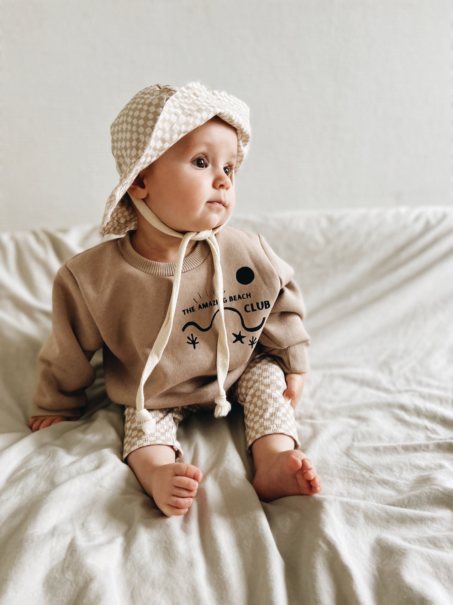 Chapeau Damier Beige Coton Bio
