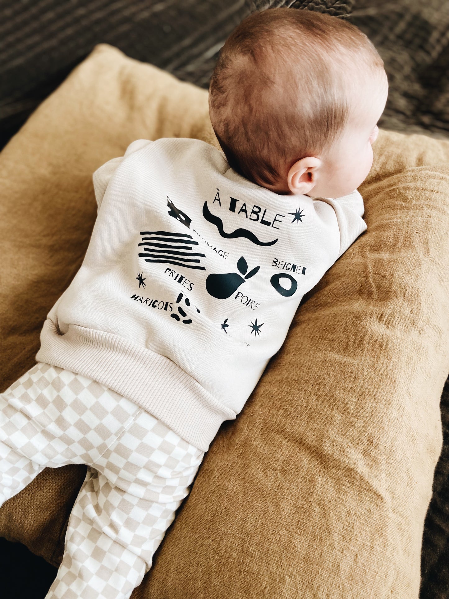 Sweat Beige Clair "Bon appétit"