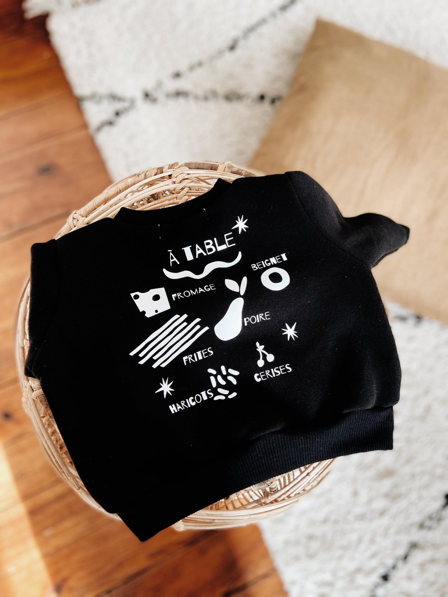 Sweat Noir "Bon appétit"