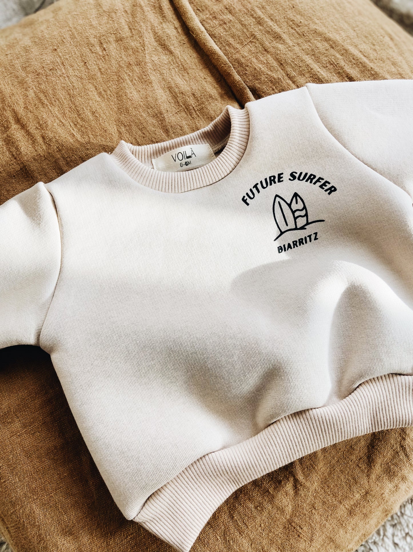 "Future Surfer Biarritz" Light Beige Sweatshirt