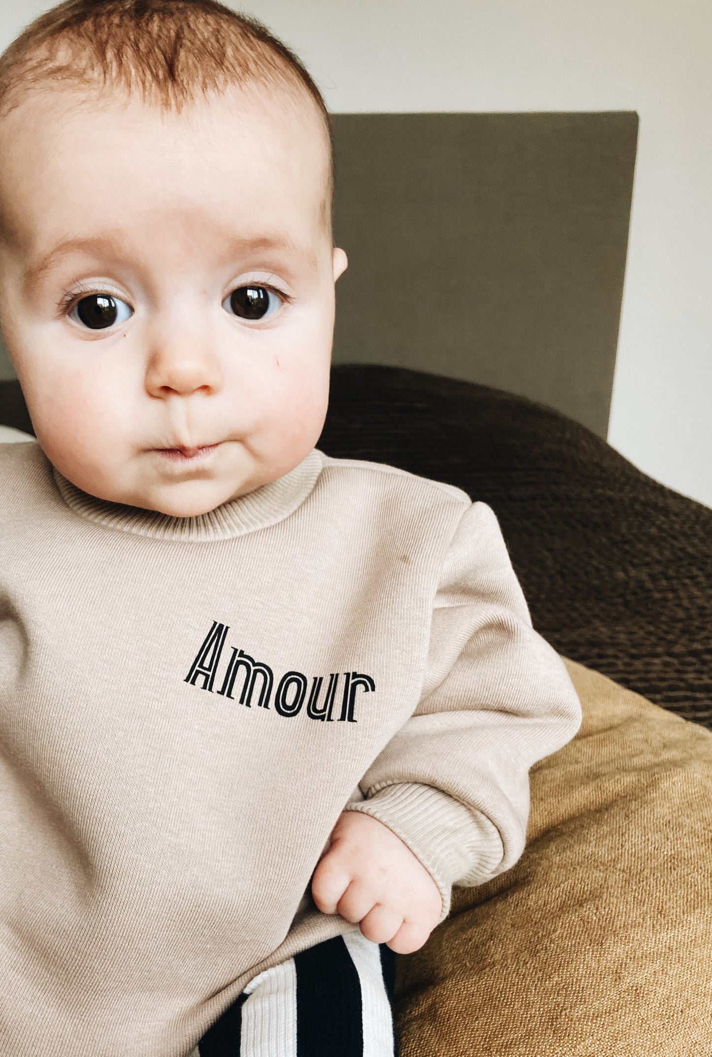 Sweat Beige Imprimé "Amour"