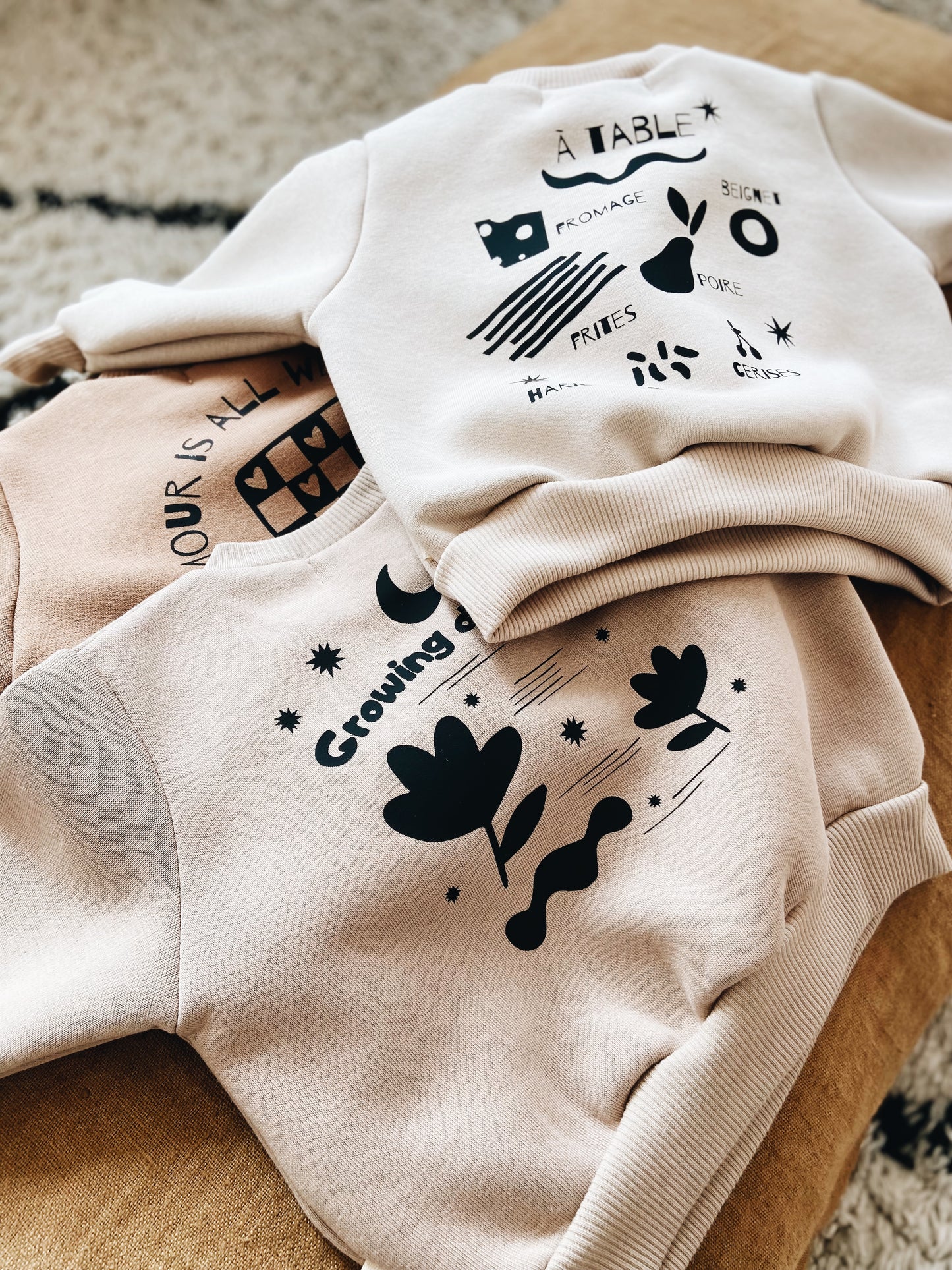 Sweat Beige Clair "Bon appétit"