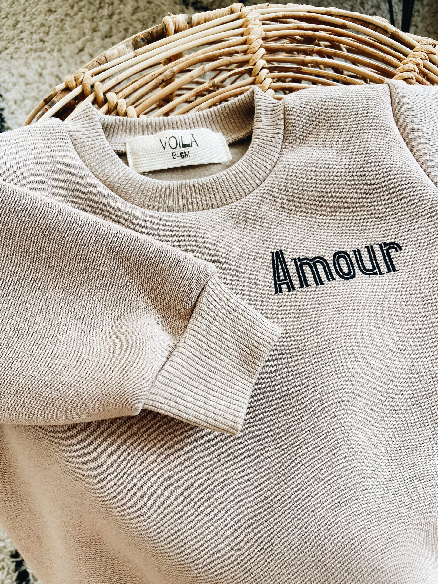 Sweat Beige Imprimé "Amour"