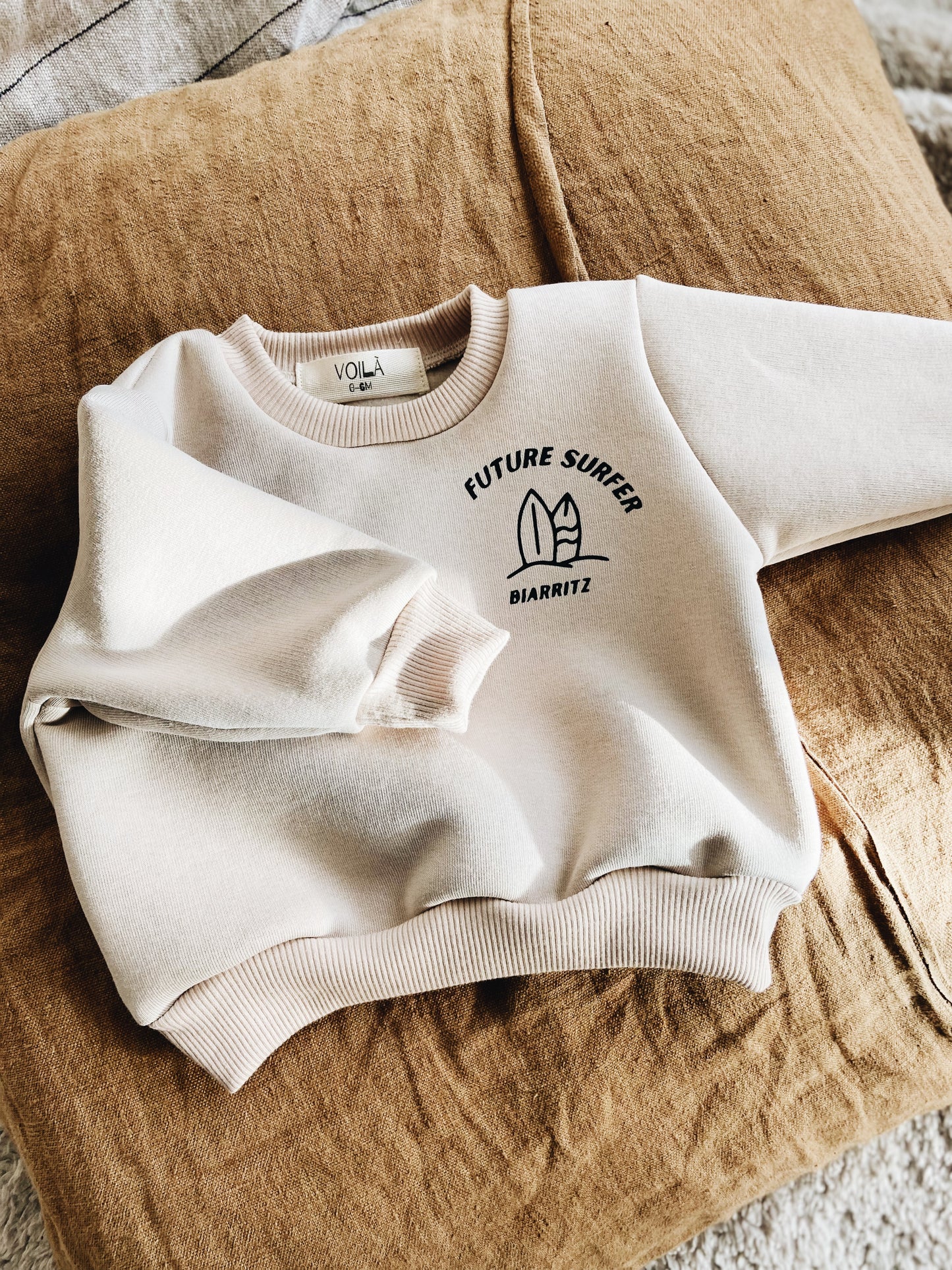 "Future Surfer Biarritz" Light Beige Sweatshirt