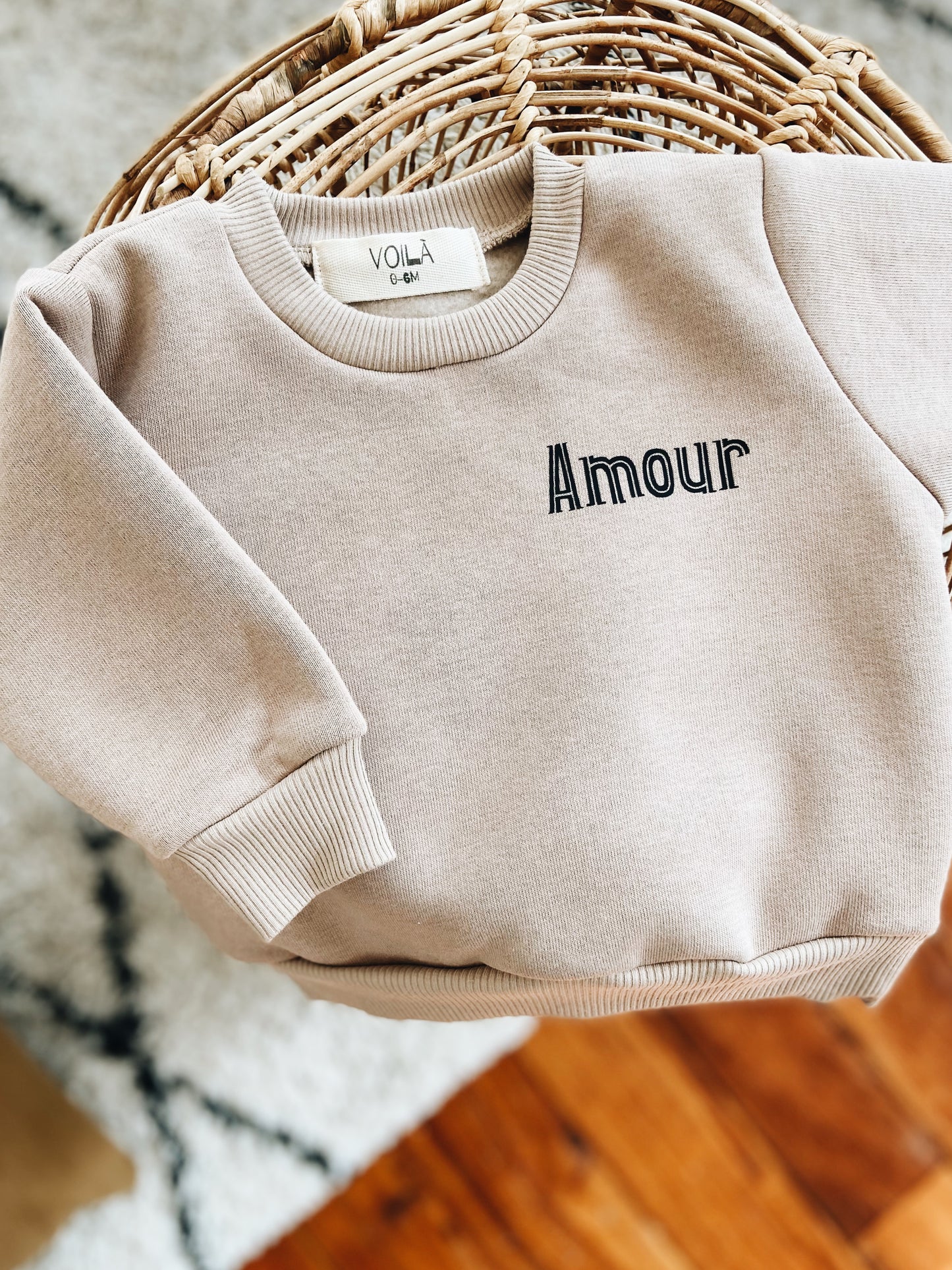 Sweat Beige Imprimé "Amour"