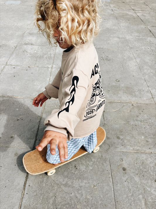 Sweat Léger "Racing" - Beige Foncé
