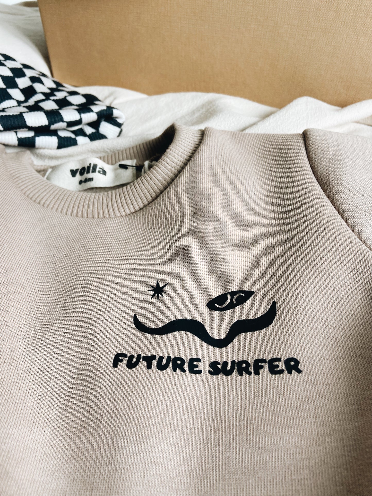 Sweat Beige Foncé "Future Surfer"