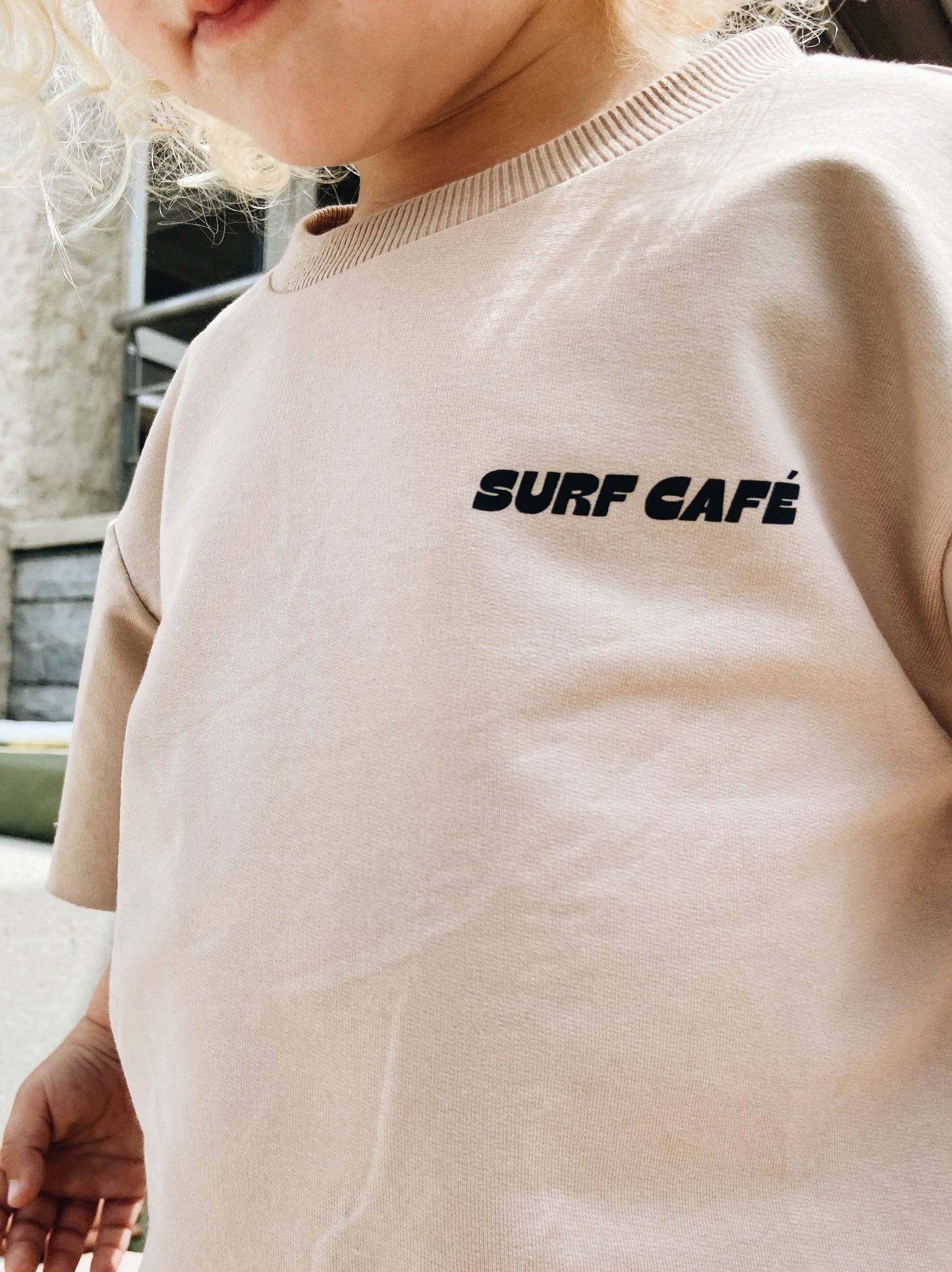 T-Shirt Oversize "Surf café" - Beige foncé
