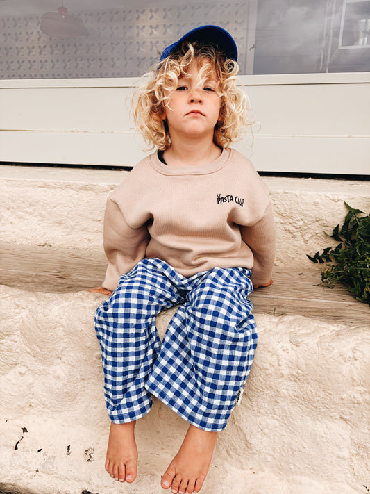 Sweat "Le Pasta Club" À Personnaliser - Beige Foncé