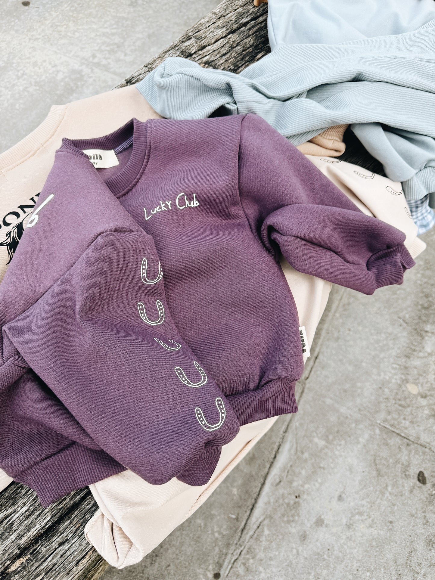 Sweat "Lucky Club " À Personnaliser - Violet Poudré