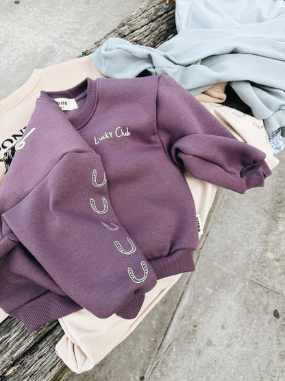 Sweat "Lucky Club " À Personnaliser - Violet Poudré