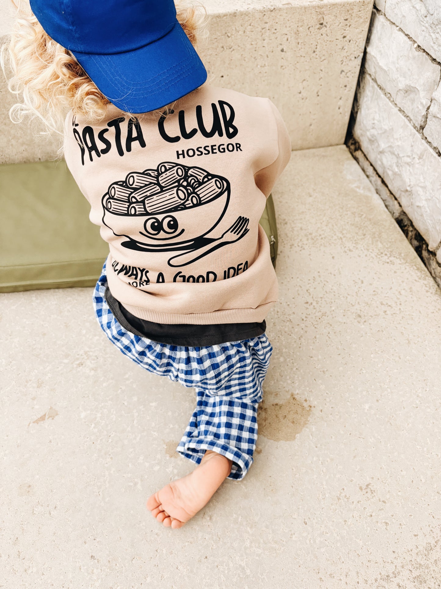 Sweat "Le Pasta Club" À Personnaliser - Beige Foncé