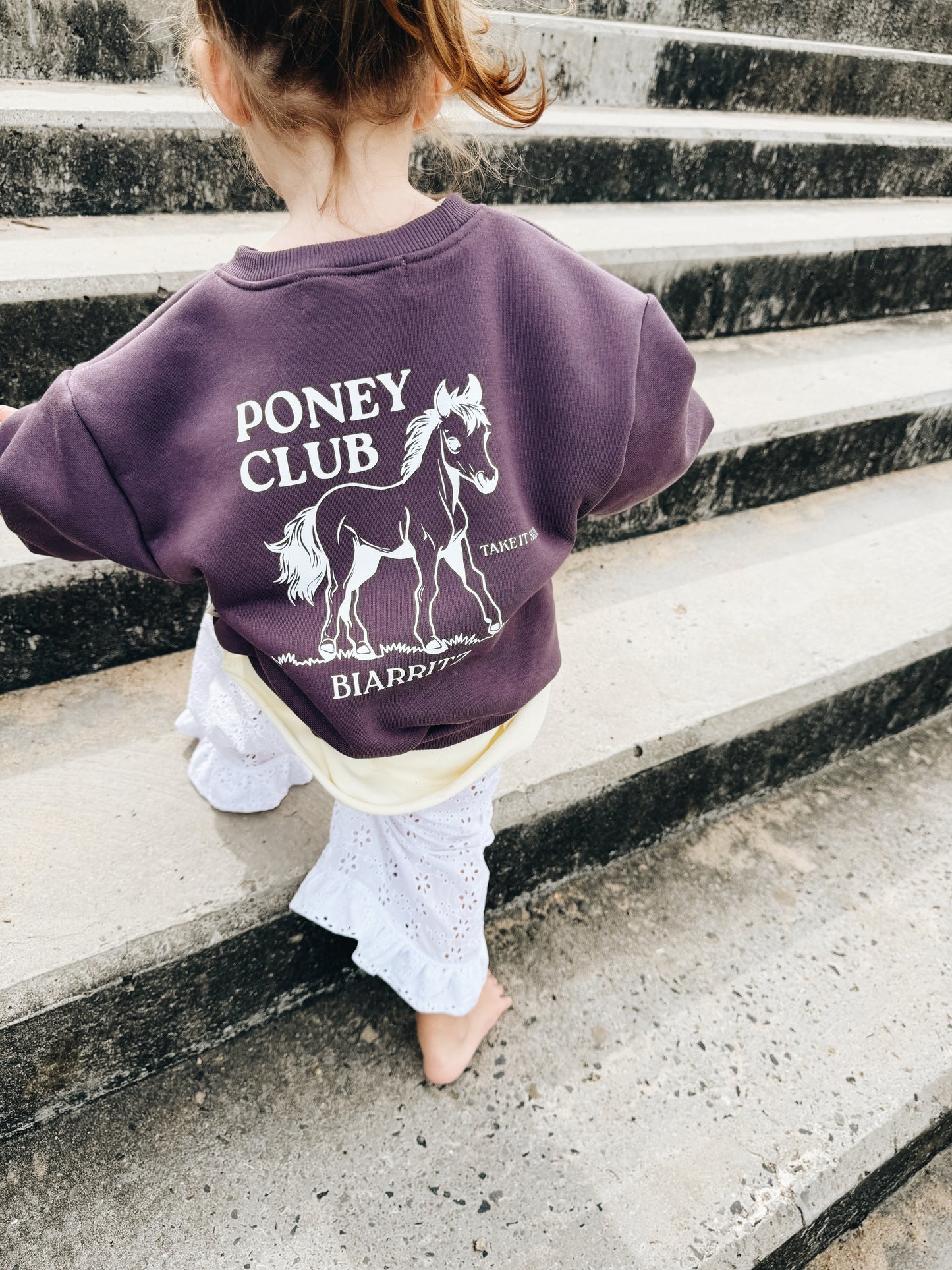 Sweat "Poney Club" À Personnaliser - Violet Poudré