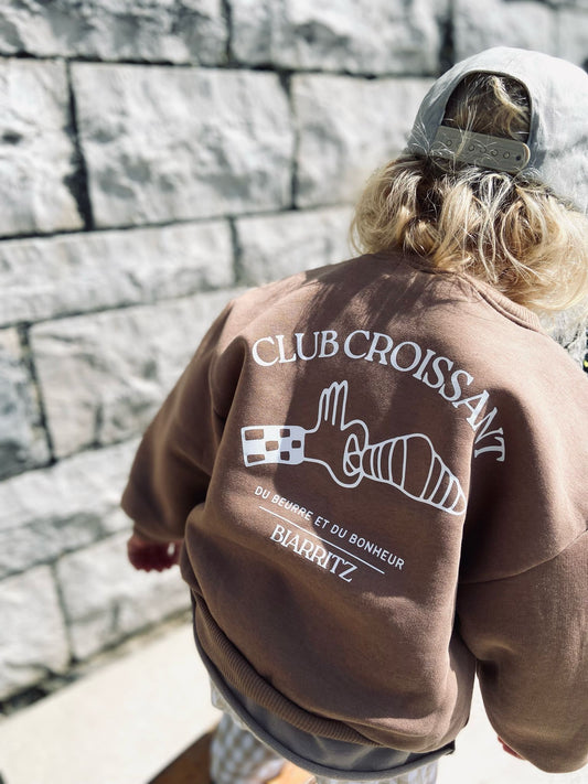 Sweat "Club croissant" À Personnaliser - Noisette