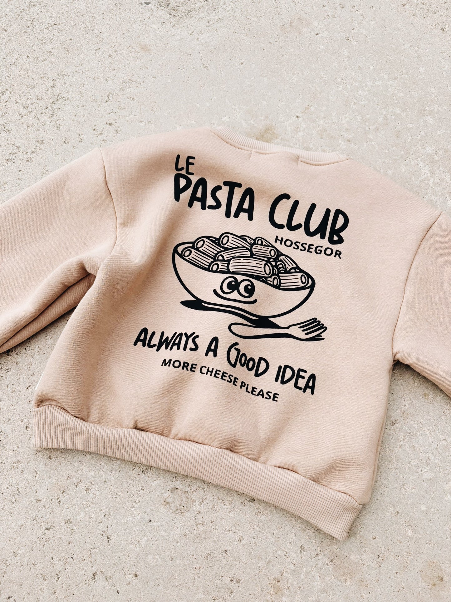 Sweat "Le Pasta Club" À Personnaliser - Beige Foncé