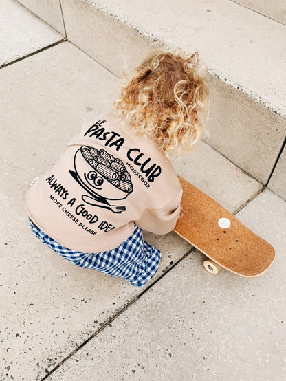 Sweat "Le Pasta Club" À Personnaliser - Beige Foncé