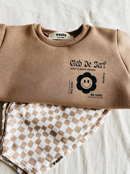 Sweat Noisette "Club de surf" à personnaliser