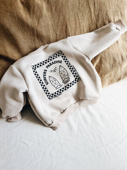 Sweat "Surfers paradise" À Personnaliser - Beige Foncé