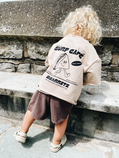 T-Shirt Oversize "Surf café" - Beige foncé