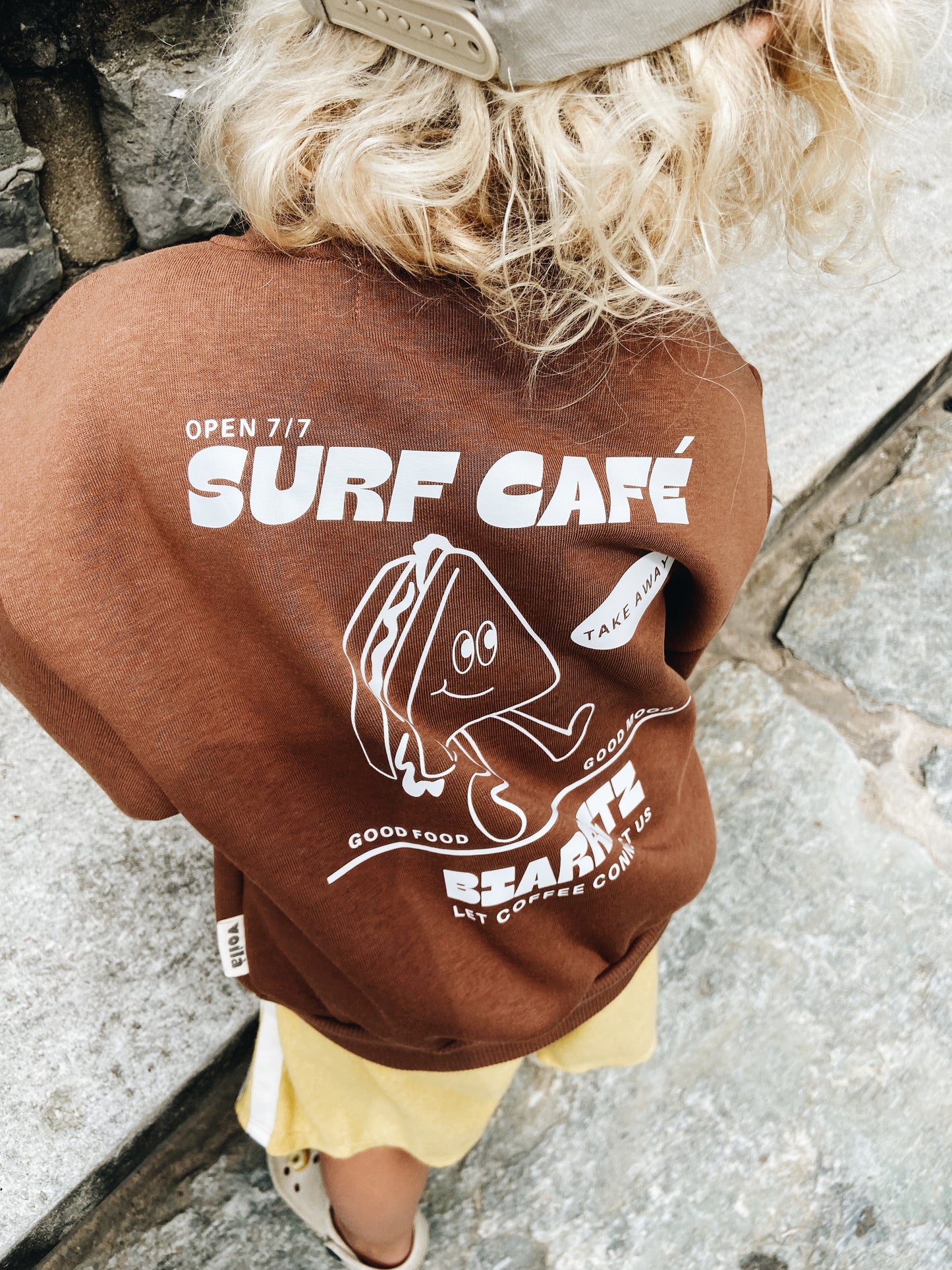 Sweat "Surf café" À Personnaliser - Marron