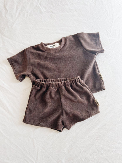 Short Loose Éponge Chocolat Noir